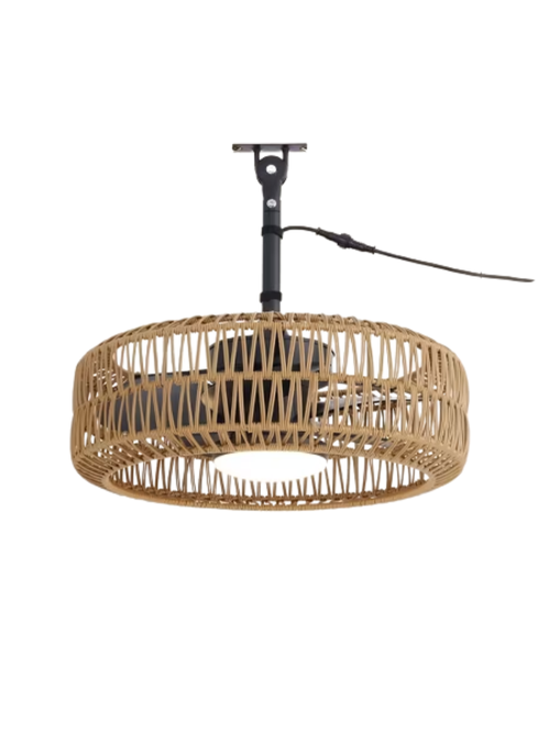 Ventilateur de plafond extérieur Boho en cage avec télécommande intelligente