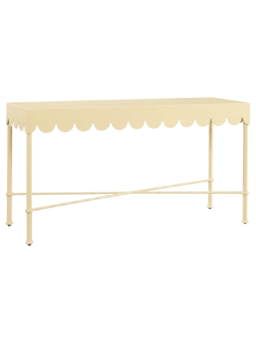Table console d'extérieur en aluminium festonné Delphine