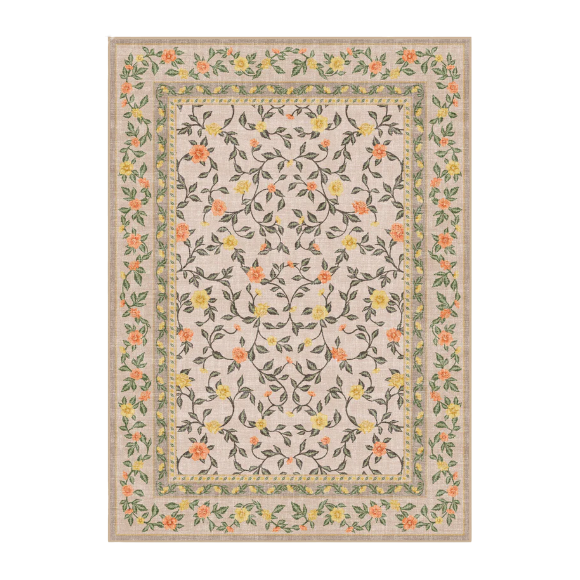 un tapis d'extérieur fleuri