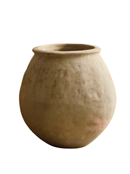 Jardinière en pot haut en terre cuite blanche