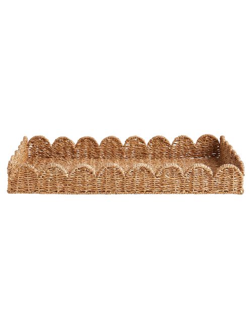 Plateau en fibres tissées naturelles de pétoncles