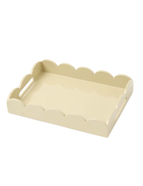 Petit plateau en laque festonnée Putty