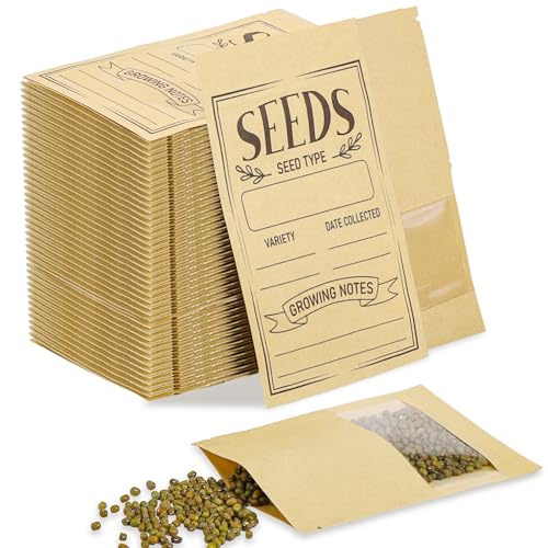 120 enveloppes de graines 3,54 X 5,5 pouces organisateur de paquets de fenêtre refermable