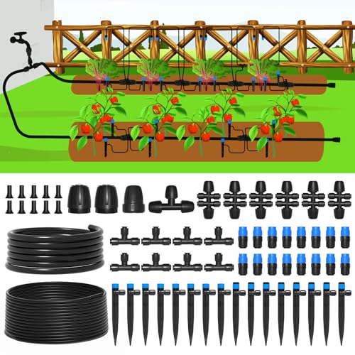 Kit de système d'irrigation goutte à goutte à connexion rapide Mixc 230 pieds, système d'arrosage automatique de jardin avec connecteur 1/4