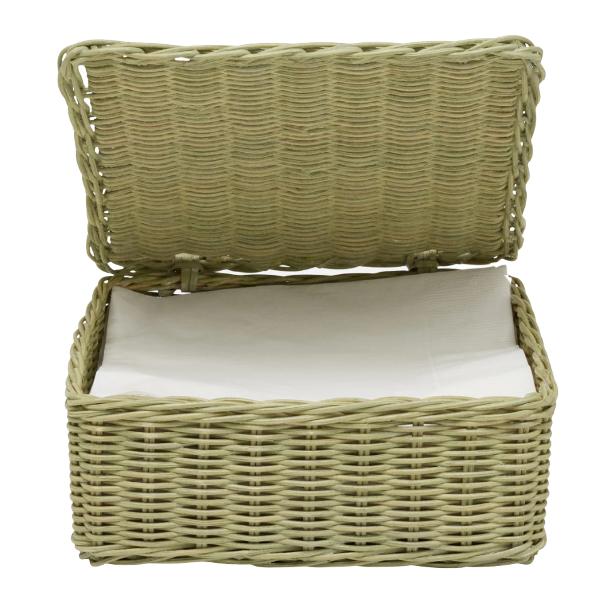 un porte-serviette en osier vert