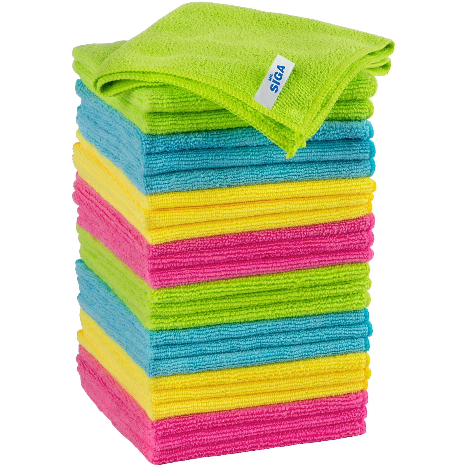 MR.SIGA, Chiffon de nettoyage en microfibre Mr.siga, paquet de 24, taille : 12,6 quot; X 12,6