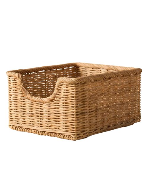 Panier de rangement de garde-manger en rotin tissé