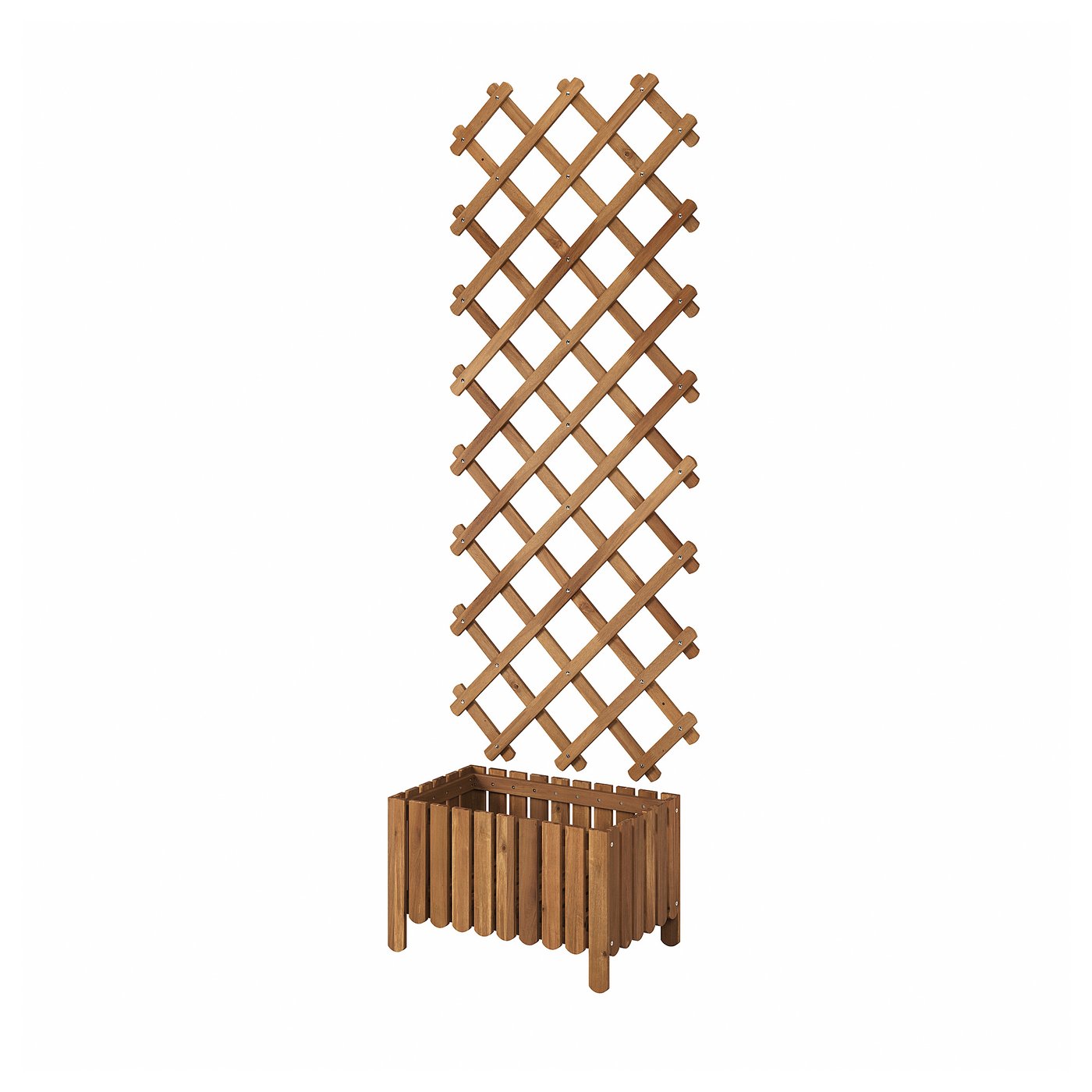 Jardinière avec treillis Askholmen, extérieur - marron foncé