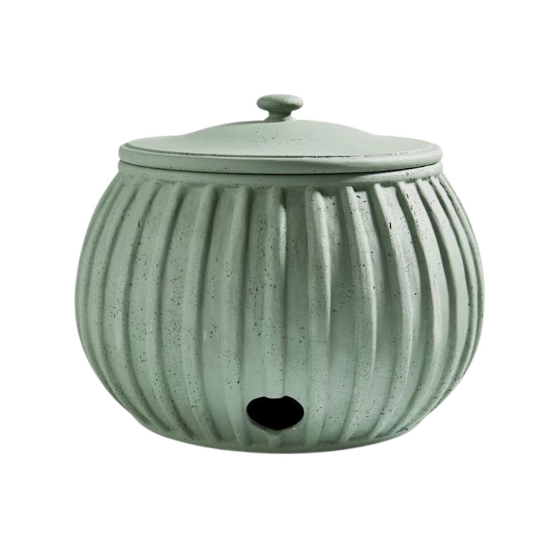 Pot de tuyau en pierre nervurée