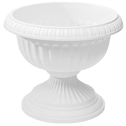 Pot de fleurs en forme d'urne grecque, blanc, 45,7 cm