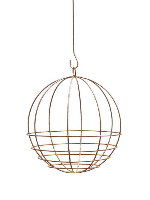 Panier Suspendu Sphère Patine Rouille XL