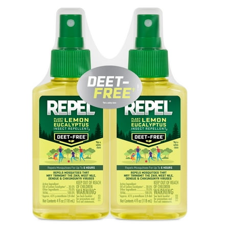 Repel - Répulsif anti-insectes et moustiques à base de plantes d'eucalyptus citronné, spray anti-insectes sans Deet, paquet de 2