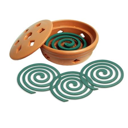 Pic Bobines anti-moustiques avec brûleur en terre cuite, anti-moustique, 3 oz, boîte de 5 pièces