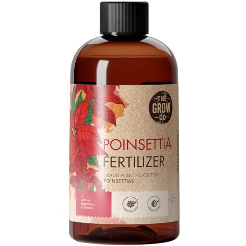 Engrais pour poinsettia de 8 oz - Engrais pour plantes poinsettia facile à utiliser - Garde vos fleurs de Noël fraîches, colorées et colorées. Vibrant toutes les saisons de vacances – Engrais idéal pour une décoration florale de Noël durable.