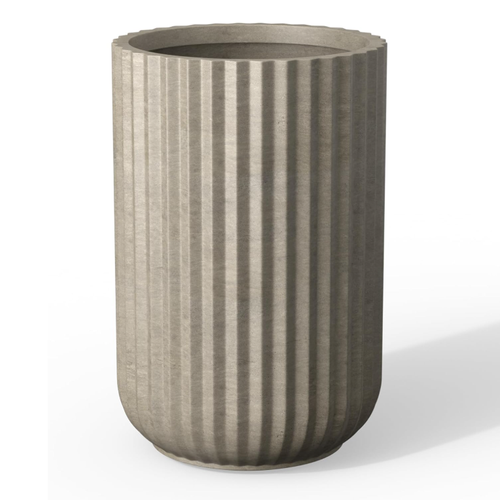 Jardinière nervurée haute en béton