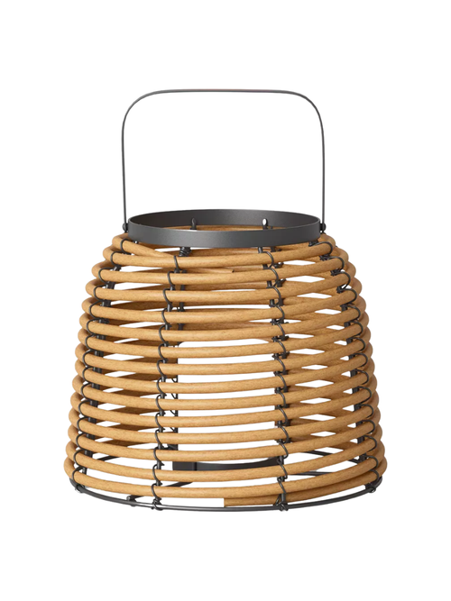 Lanterne d'extérieur LED en rotin -
