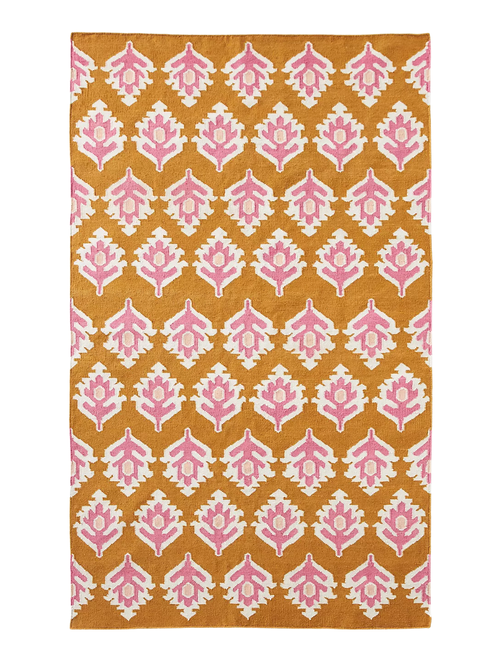 Tapis floral intérieur/extérieur tissé à plat, 3' x 5'