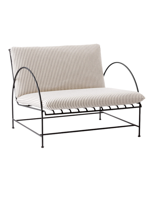Chaise longue d'extérieur en métal noir Costa