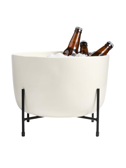 Baignoire à boissons en céramique Bristol avec support en fer noir
