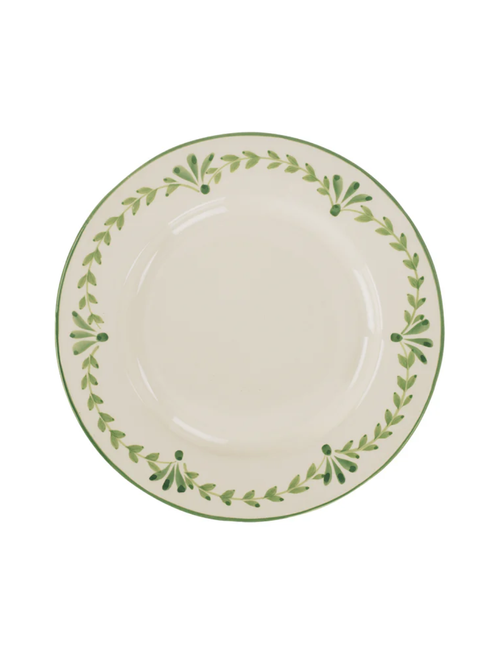 Assiette plate Elouise, vert - Lot de 6