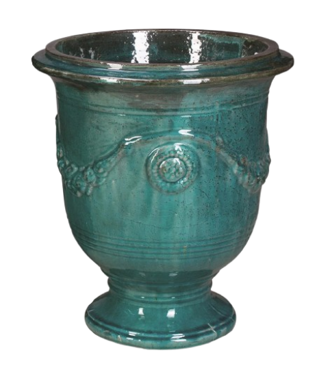 Urne en céramique turquoise émaillée
