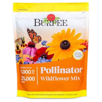 Burpee Wildflower 25 000 vrac, 1 sac, 18 variétés de graines de fleurs sans OGM pour jardin pollinisateur, mélange de pollinisateurs