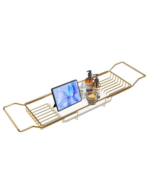 Plateau de bain BVL doré avec base en marbre