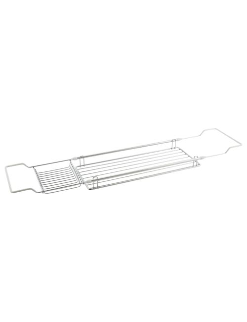 Plateau organisateur de bain chromé extensible
