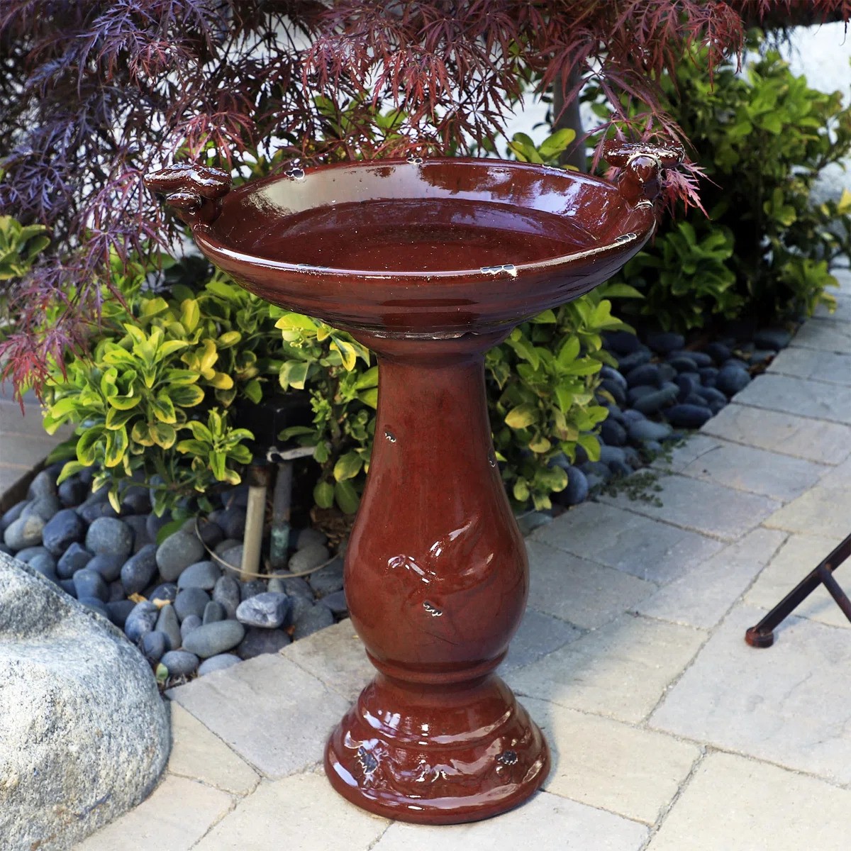 Wayfair, bain d'oiseaux extérieur en céramique antique