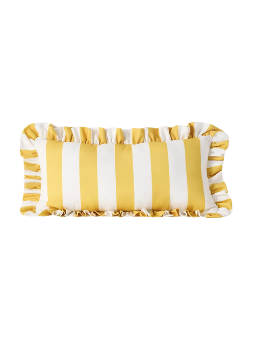 Coussin d'extérieur à volants rayés