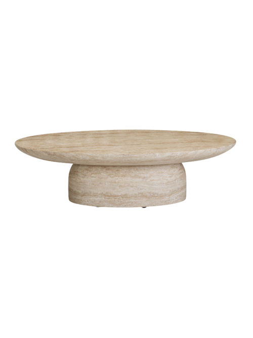 Table basse d'extérieur en béton et faux travertin Sonia