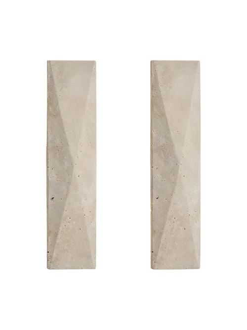 Appliques murales LED en travertin, ensemble de 2