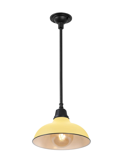 Lampe suspendue LED d'extérieur jaune mat pour ferme