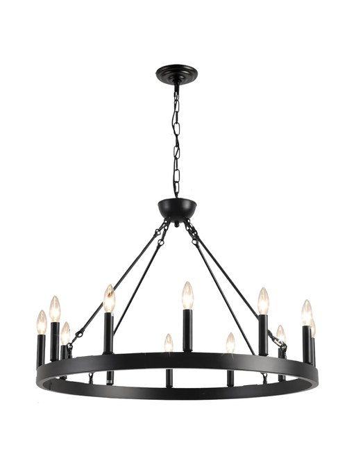 Lustre extérieur en forme de roue de wagon