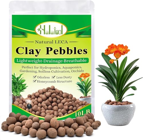 Halatool Galets d'argile Leca pour plantes, boules hydroélectriques de 4 à 16 mm pour le drainage, 4,5 kg