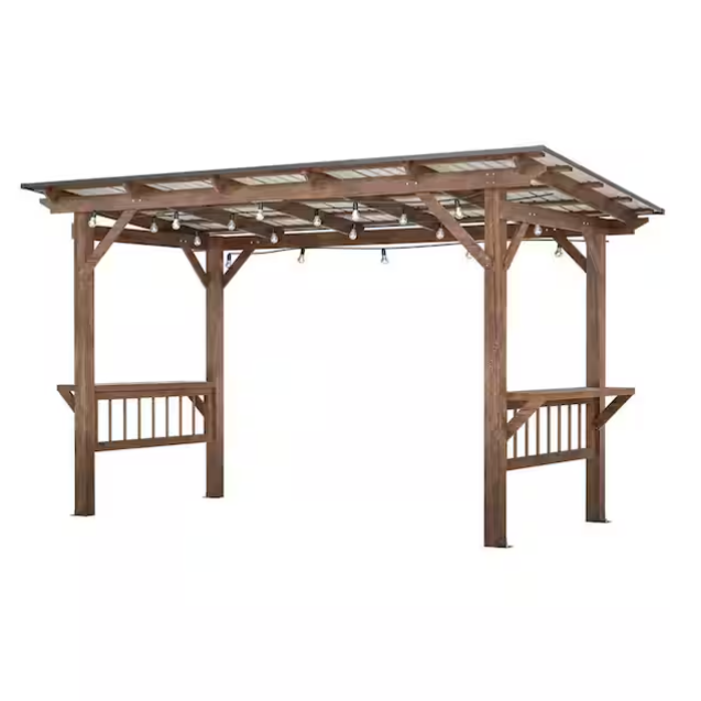 Home Depot, Pergola en bois brun Thanddo 13 x 6,5 pi