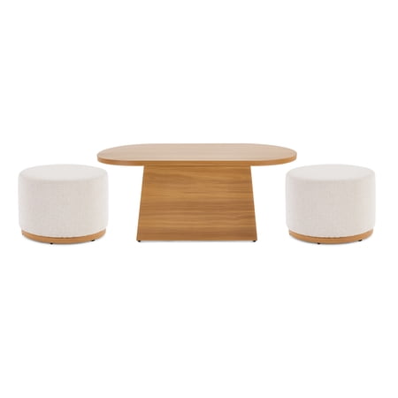 De meilleures maisons et amp;amp; Gardens Juliet Table basse d'extérieur et 2 poufs avec housse de terrasse Beige