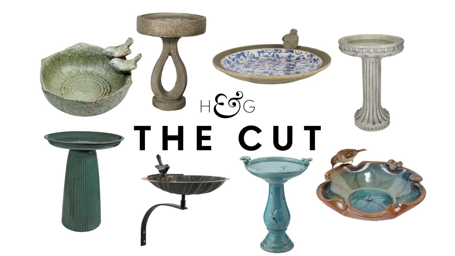 Le moyen le plus simple et le plus élégant d’attirer la faune du jardin – 16 magnifiques bains d’oiseaux pour rehausser votre jardin The Cut bird bath collage